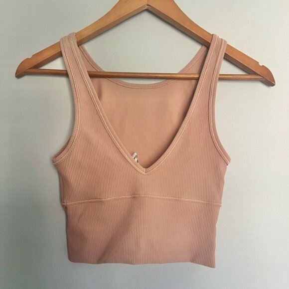 Lululemon Power Pivot Ribbed Tank Top Pink Clay Size 2 - Picture 1 of 4